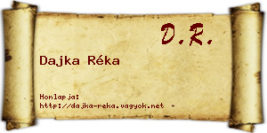Dajka Réka névjegykártya